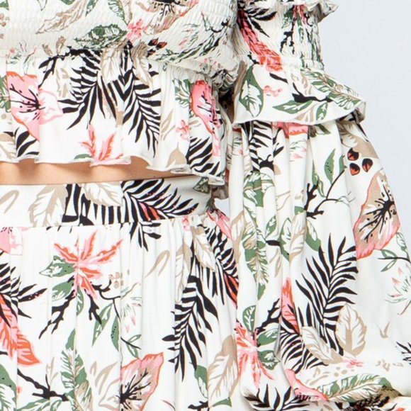 Plus Size Maxi Skirt Set 2pc-Ivory - Picture 4 of 5